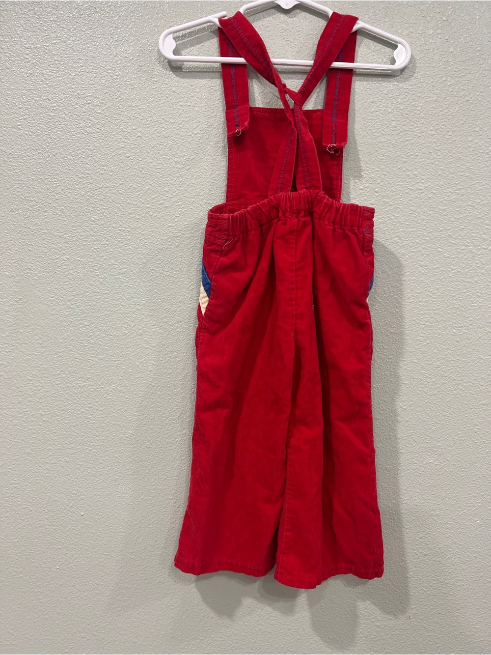 Vintage Kmart Toddler 2T Red Corduroy Overalls Made in Japan 1970s Retro - Picture 2 of 5